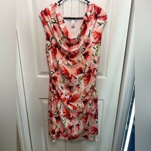 White House Black Market Red Floral Dress